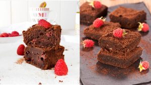 Tarta de brownie y frambuesa  Recuerda que la corteza es clave en una tarta pueda ser un dulce fenomenal, siendo esta capaz de ser hecha con múltiples ingredient